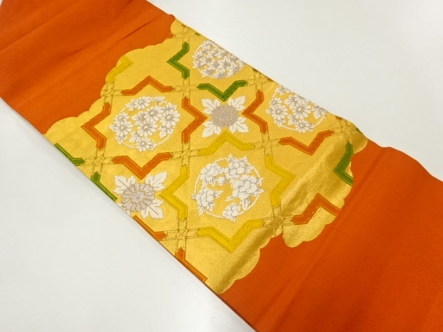 JAPANESE NAGOYA OBI / WOVEN FLORAL PLANTS